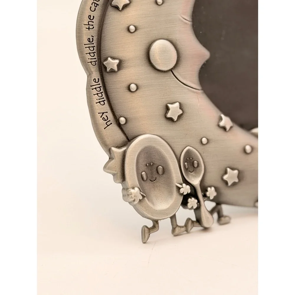 Malden Hey Diddle Diddle Pewter Tone Nursery Rhyme Baby Photo Frame Cow Moon